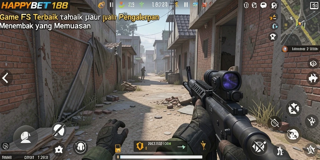 Tampilan seru gameplay <strong>HAPPYBET188</strong> dalam pertempuran FPS yang intens.