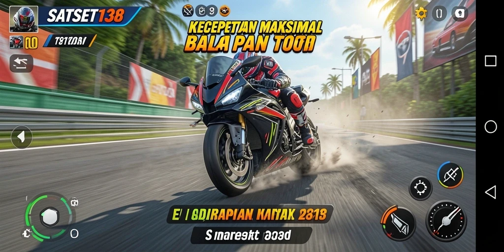 Tampilan aksi balapan motor yang mendebarkan di SATSET138.